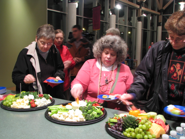 Enjoying refreshments