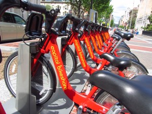 Capital Bikeshare station in Washington, DC.