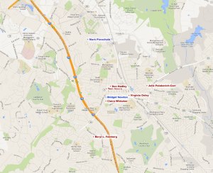 Residency of Rockville City Council candidates, 2013.