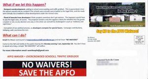 Unethical APFO postcard mailed in September 2013.