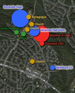 Institutional uses on or near Twinbrook Parkway north of Viers Mill Road in Rockville.