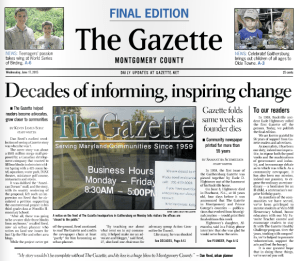 Gazette newspaper closes.